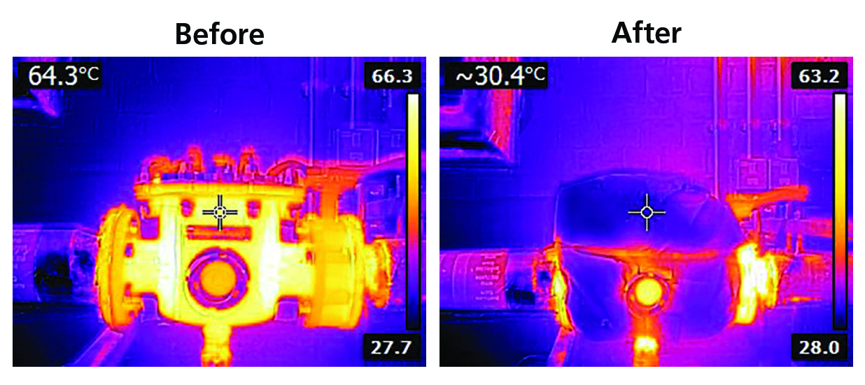thermal image of heat saving example